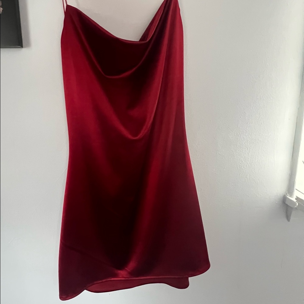 Mini satin red dress 💃🏽
